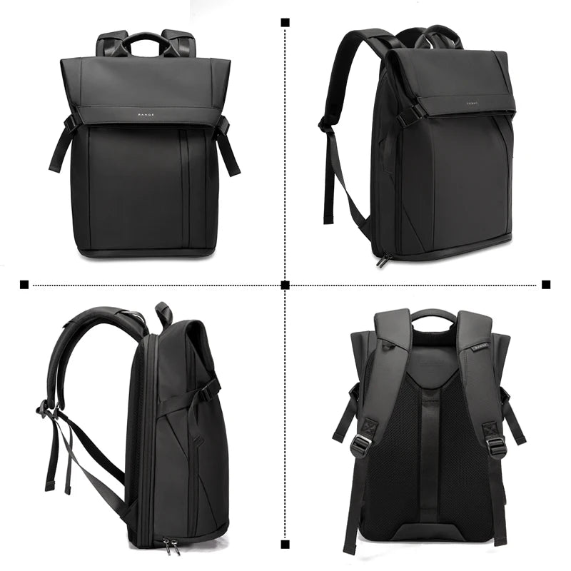 BANGE 15.6-inch laptop Men's business backpack waterproof multi compartment travel bag Black backpack suitable for men and women