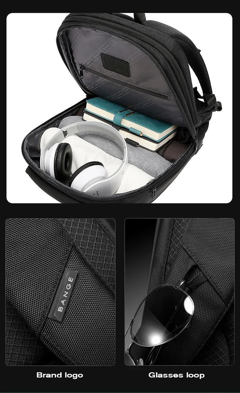 2024 New Fashion Men Business Backpack 15.6 in Laptop Backpack Work Man Bag Unisex Black Travel Male Backpack Mochila Waterproof