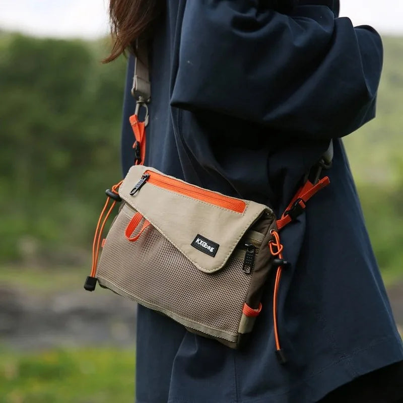 0124 Compact Outdoor Crossbody Bag – Multi‑Pocket Casual Shoulder Bag for Travel, Hiking & Everyday Use