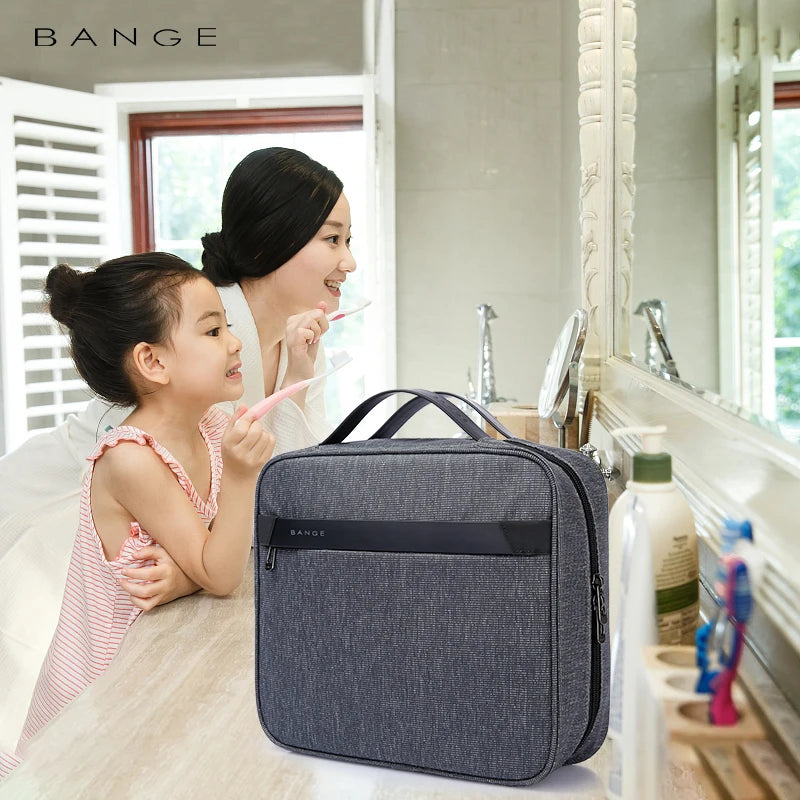 0016 BANGE Makeup Bag – Waterproof Travel Cosmetic Organizer for Women, Portable & Stylish