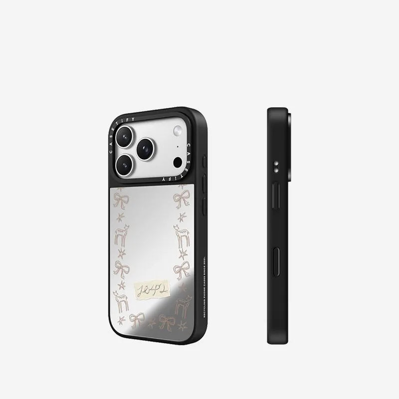 0132 Coquette Ribbon & Deer Reflective Mirror Phone Case | MagSafe Compatible for iPhone by CASETiFY