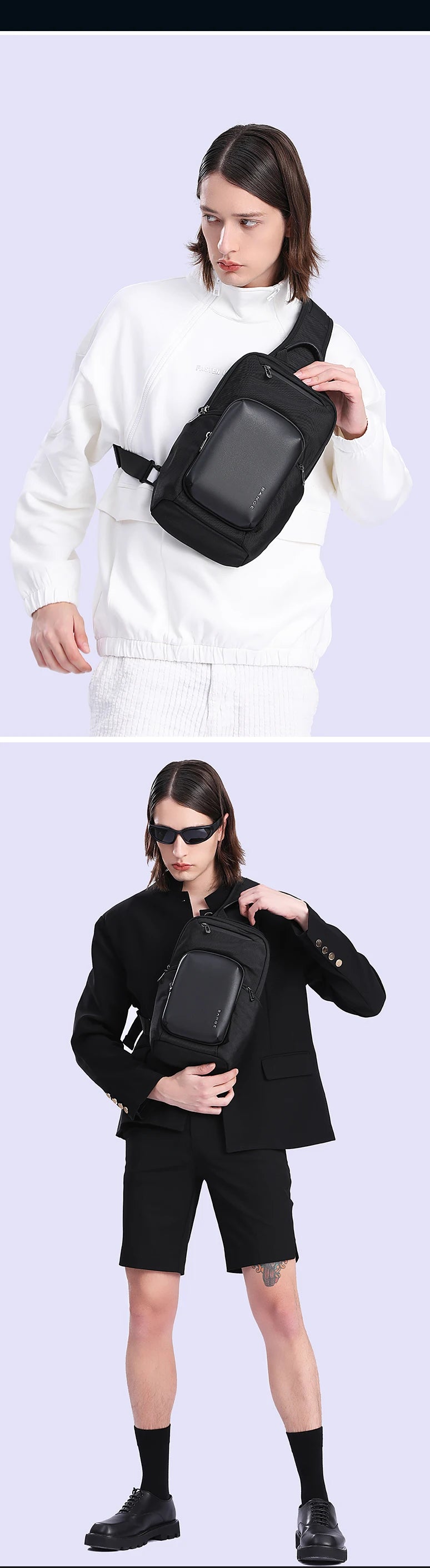 0051 BANGE Crossbody Bag – Waterproof Multifunction Sling Pack with Large Capacity