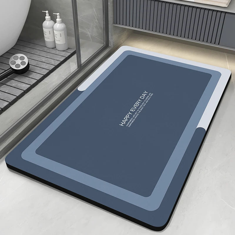 0093 Diatomaceous Earth Bath Mat – Absorbent Non‑Slip Quick Dry Bathroom Rug, Washable Toilet Pad