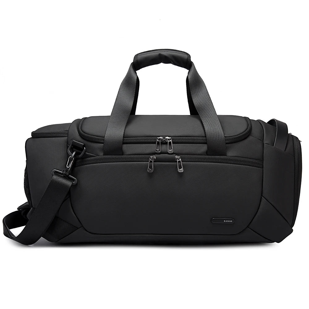 0027 BANGE Sports Duffel Bag – Waterproof 21‑Inch Gym Bag with Shoe & Wet/Dry Compartments