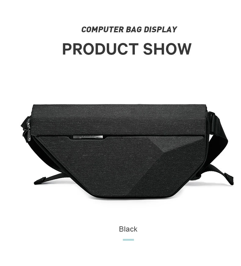 0029 BANGE Waterproof Sling Bag – Men’s Chest Pack with USB Charging, Fits iPad Mini