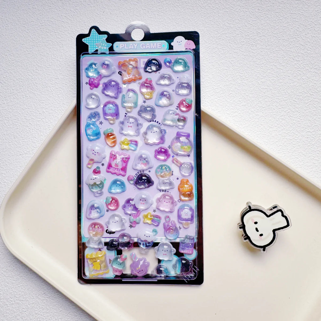 0117 Mini Japanese Style 3D Drop Relief Stickers – Cute Cartoon DIY Scrapbooking, Journaling, Stationery, Diary & School Decoration