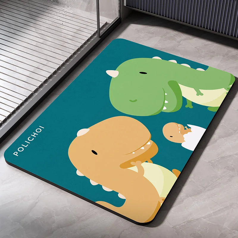 0093 Diatomaceous Earth Bath Mat – Absorbent Non‑Slip Quick Dry Bathroom Rug, Washable Toilet Pad