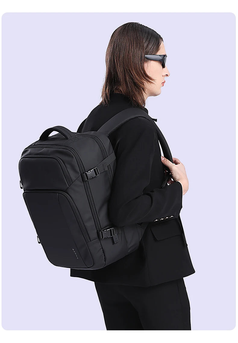 0010 BANGE Travel Backpack – Waterproof 15.6 Inch Laptop Bag with USB Charging, Large Capacity for Men