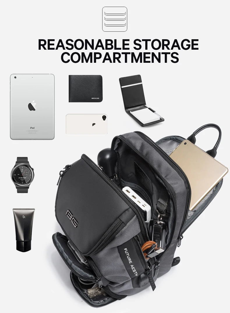 Big Big Bag #0040 - BANGE Anti-Theft Crossbody Bag – Waterproof Shoulder & Chest Pack for Men