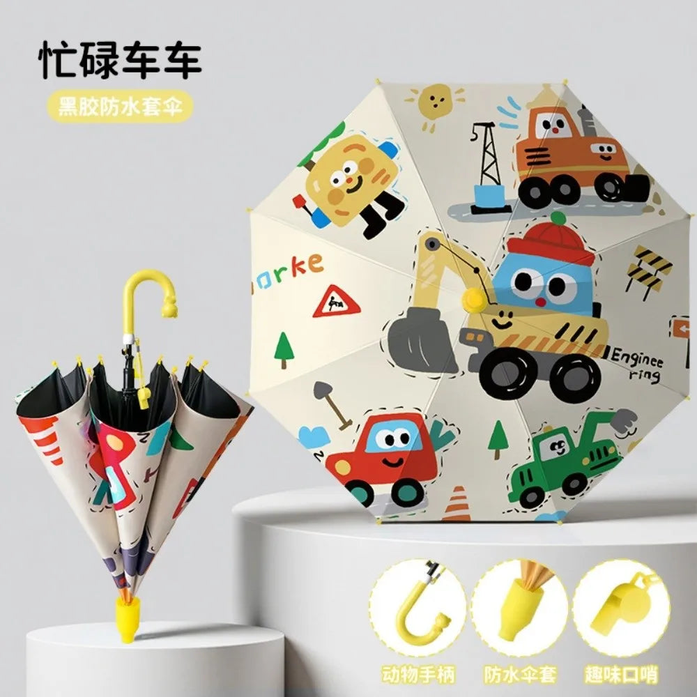 0142 Children’s Cartoon Umbrella – Lightweight, Safe & Colorful Kids Rain Gear with Animal Handle & Waterproof Cover