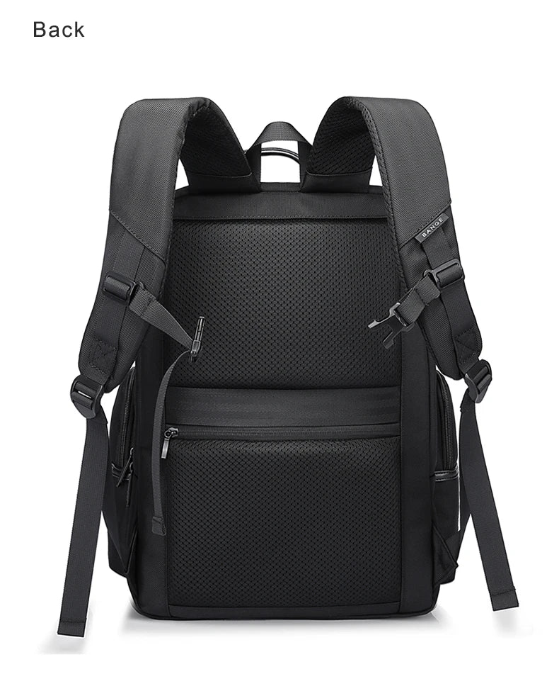 0057 BANGE Anti-Theft Laptop Backpack – Waterproof 15.6 Inch Oxford Bag with USB Charging for Men
