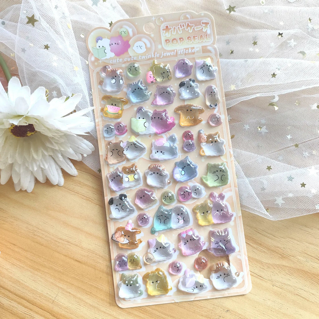 0117 Mini Japanese Style 3D Drop Relief Stickers – Cute Cartoon DIY Scrapbooking, Journaling, Stationery, Diary & School Decoration