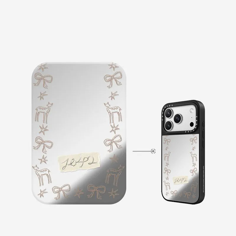 0132 Coquette Ribbon & Deer Reflective Mirror Phone Case | MagSafe Compatible for iPhone by CASETiFY
