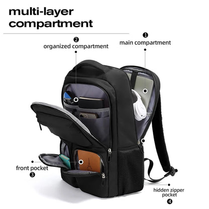 Big Big Bag #0032 - BANGE Waterproof Laptop Backpack – 15.6" Large Capacity Travel & School Bag