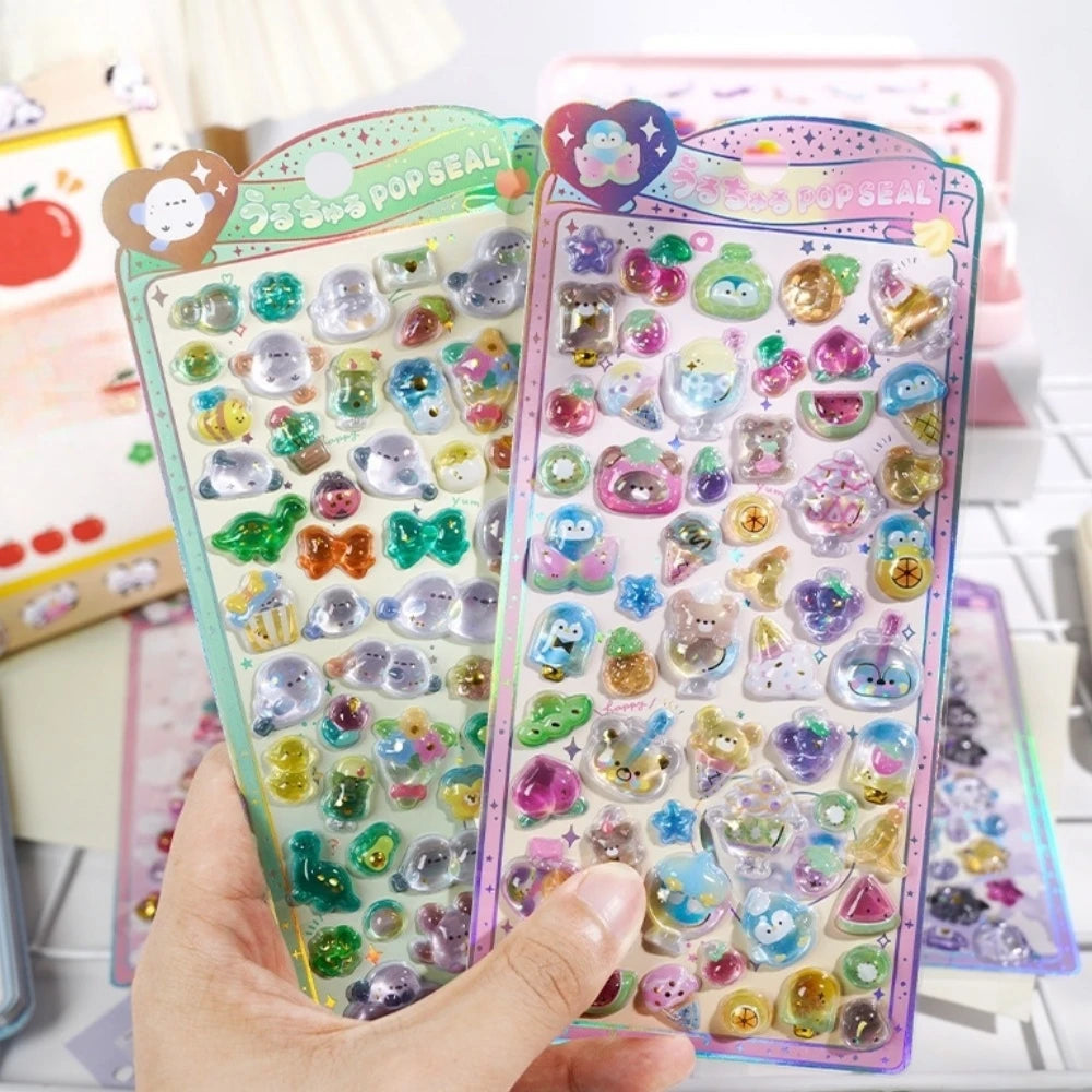 0117 Mini Japanese Style 3D Drop Relief Stickers – Cute Cartoon DIY Scrapbooking, Journaling, Stationery, Diary & School Decoration