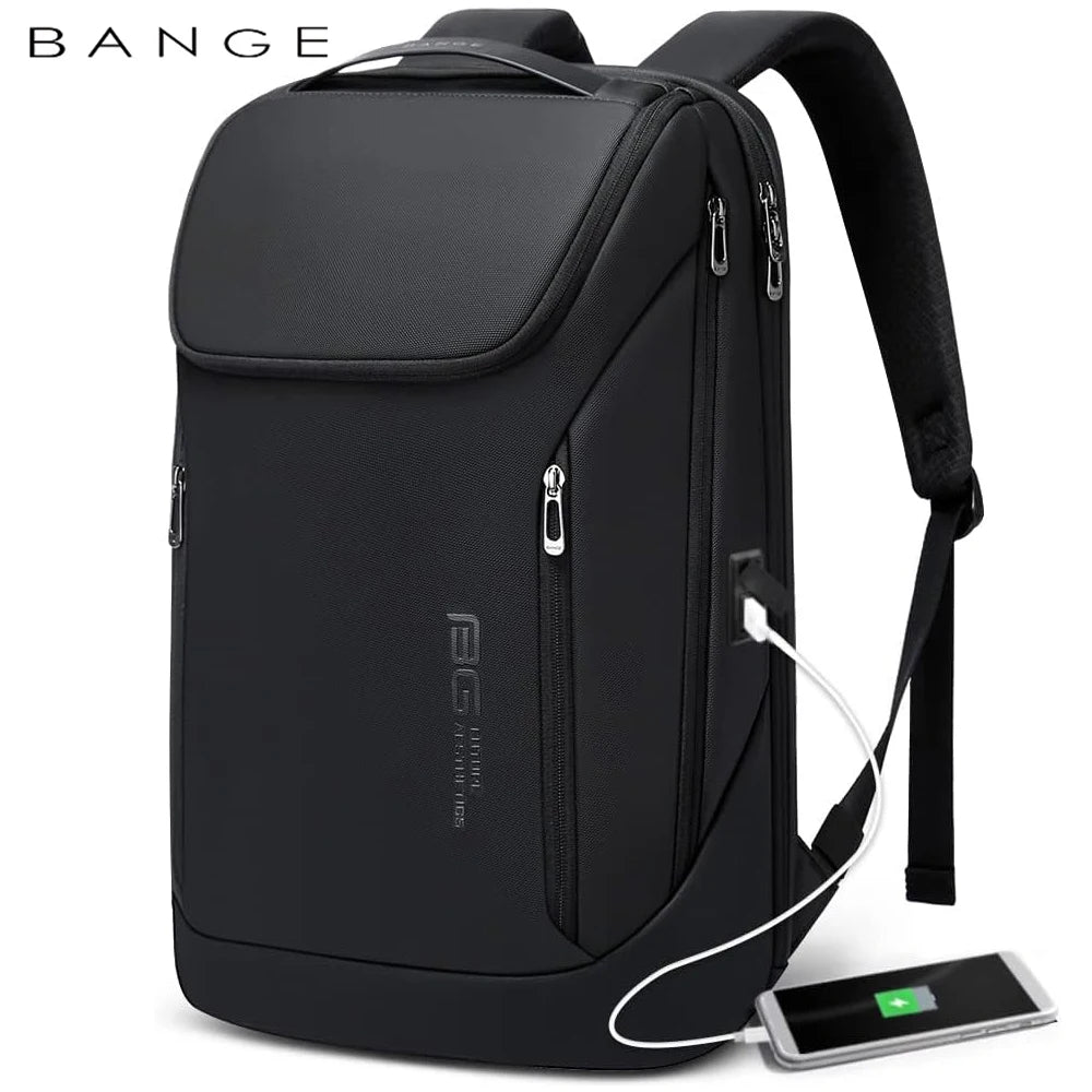 0037 BANGE Business Backpack – Waterproof 15.6 Inch Laptop Bag, Multifunctional Large Capacity Rucksack for Men