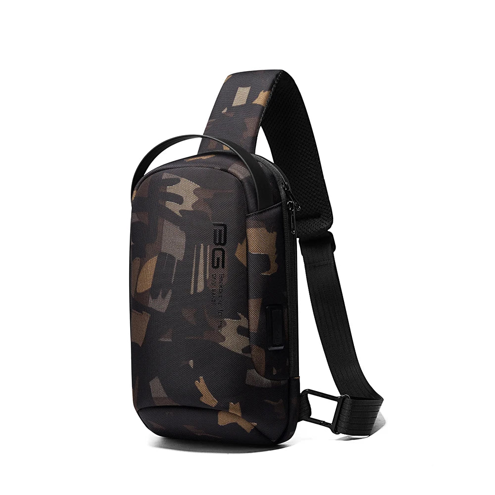 0034 - BANGE Waterproof Crossbody Bag – Multifunction Shoulder & Chest Pack for Men