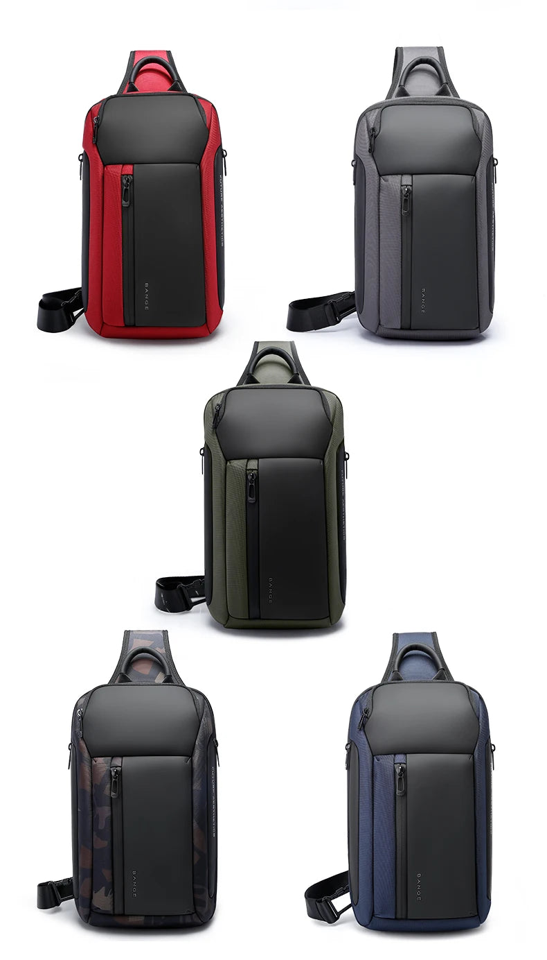 0022 BANGE Chest Bag – Waterproof Oxford Crossbody & Shoulder Satchel with Large Capacity for Men