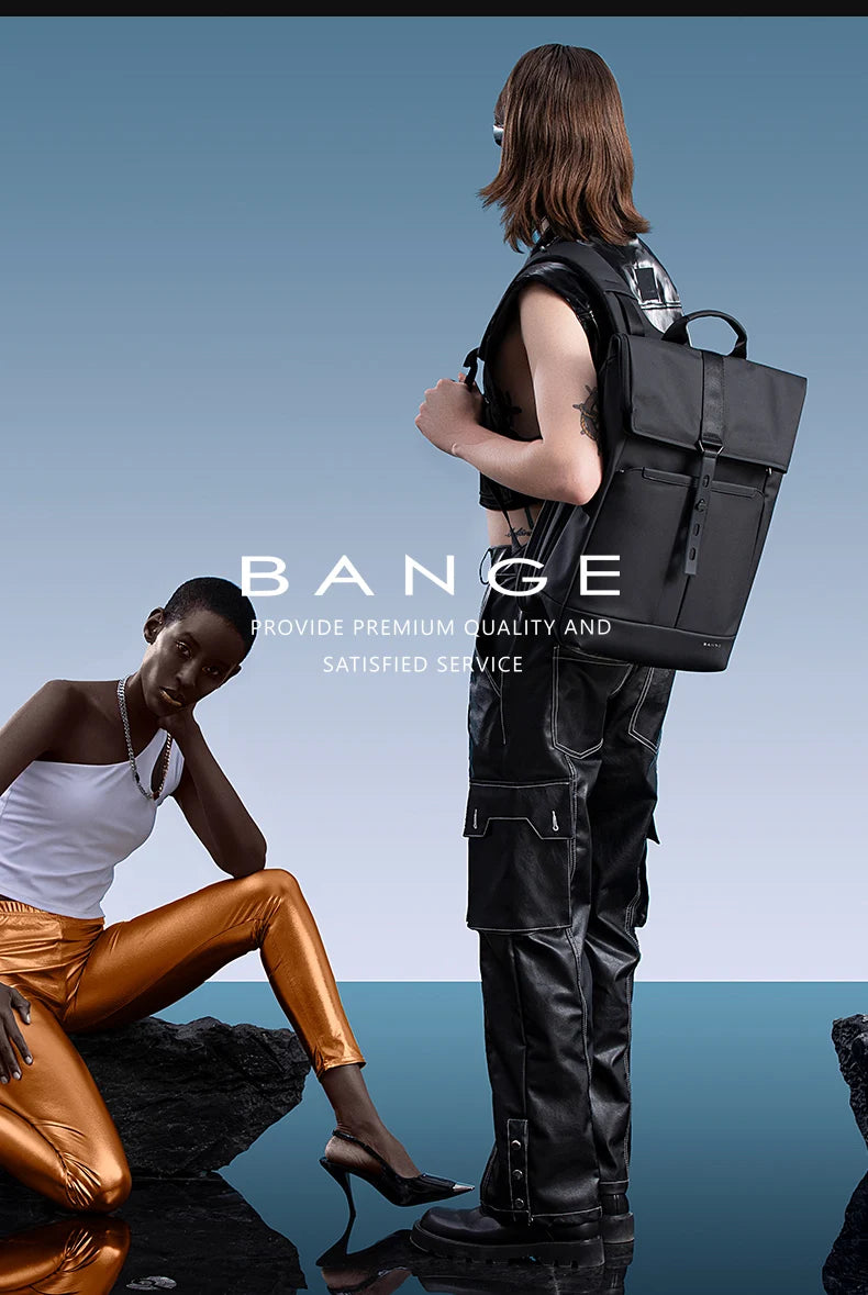 0023 BANGE Business Laptop Backpack – Waterproof 15.6 Inch Multi‑Compartment Travel & Work Bag for Men & Women