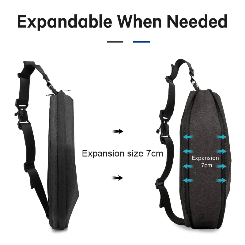 0029 BANGE Waterproof Sling Bag – Men’s Chest Pack with USB Charging, Fits iPad Mini