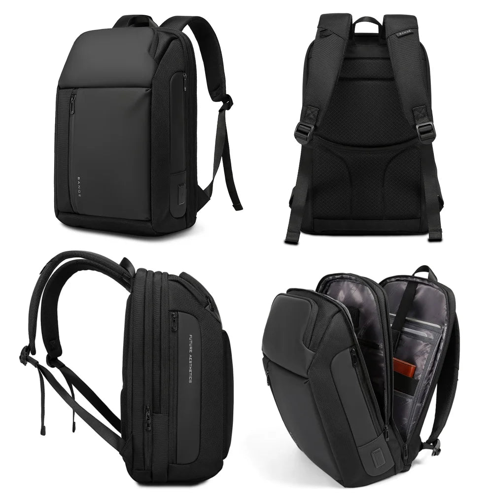 2024 New Fashion Men Business Backpack 15.6 in Laptop Backpack Work Man Bag Unisex Black Travel Male Backpack Mochila Waterproof
