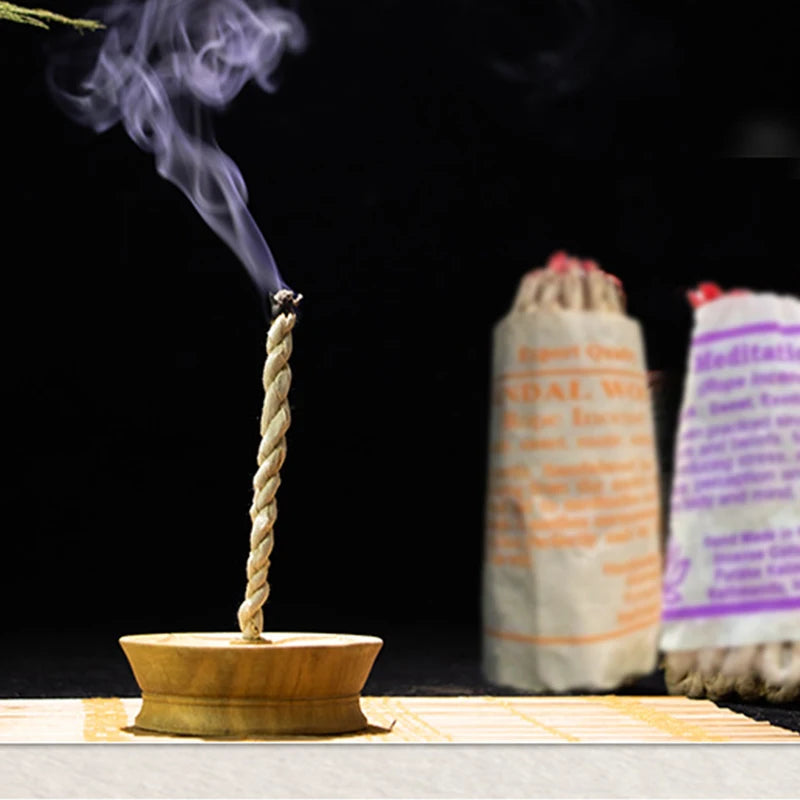 0100 40PCS Himalayan Rope Incense – Yoga Aromatherapy Handmade Rope Fragrance with Sage, Patchouli & Cedar
