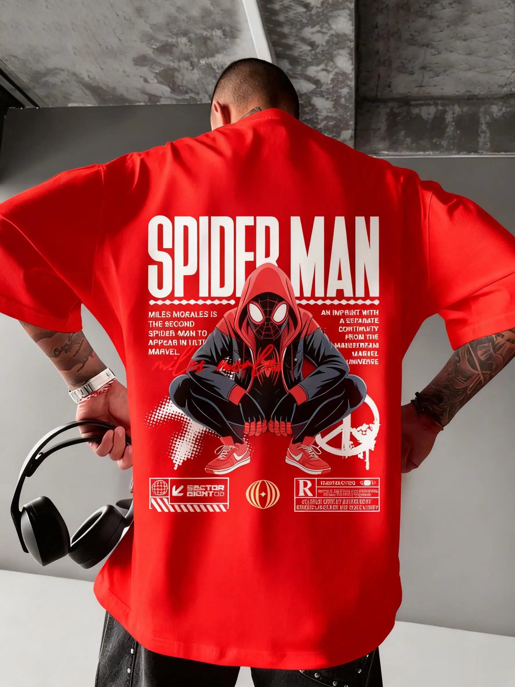 0086 Marvel Superhero Comic T‑Shirt – 2026 Street Hip‑Hop Graphic Tee, Men’s & Women’s Relaxed Plus Size