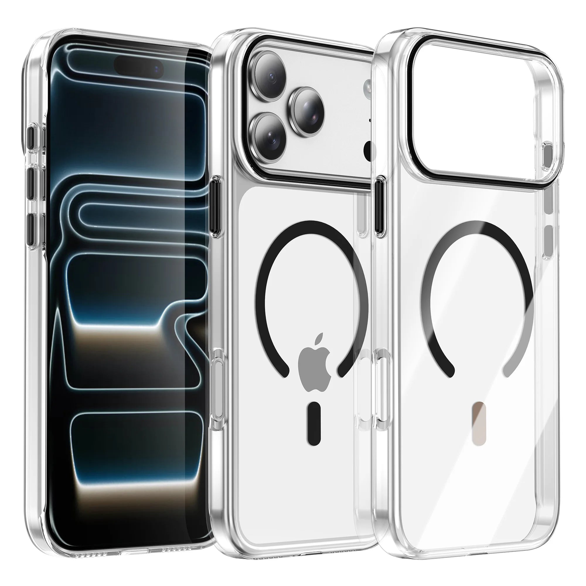 0071 Luxury Clear Magnetic Case – iPhone 17/16 Plus & Pro Max, MagSafe Shockproof Cover