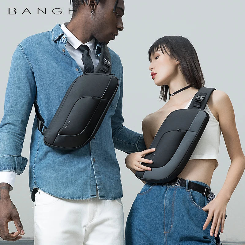 0031 BANGE Waterproof Chest Bag – Korean Style Sling Pack, Fashion Crossbody Satchel for Men