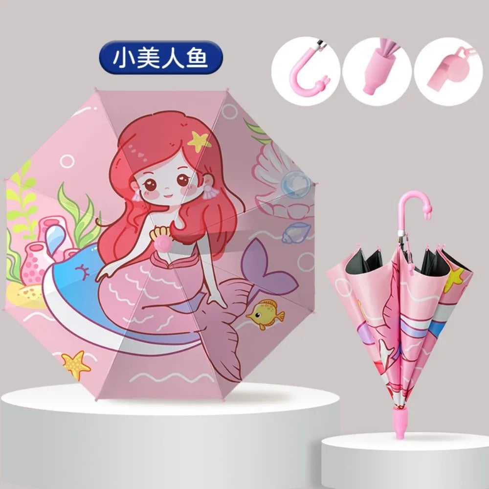 0142 Children’s Cartoon Umbrella – Lightweight, Safe & Colorful Kids Rain Gear with Animal Handle & Waterproof Cover