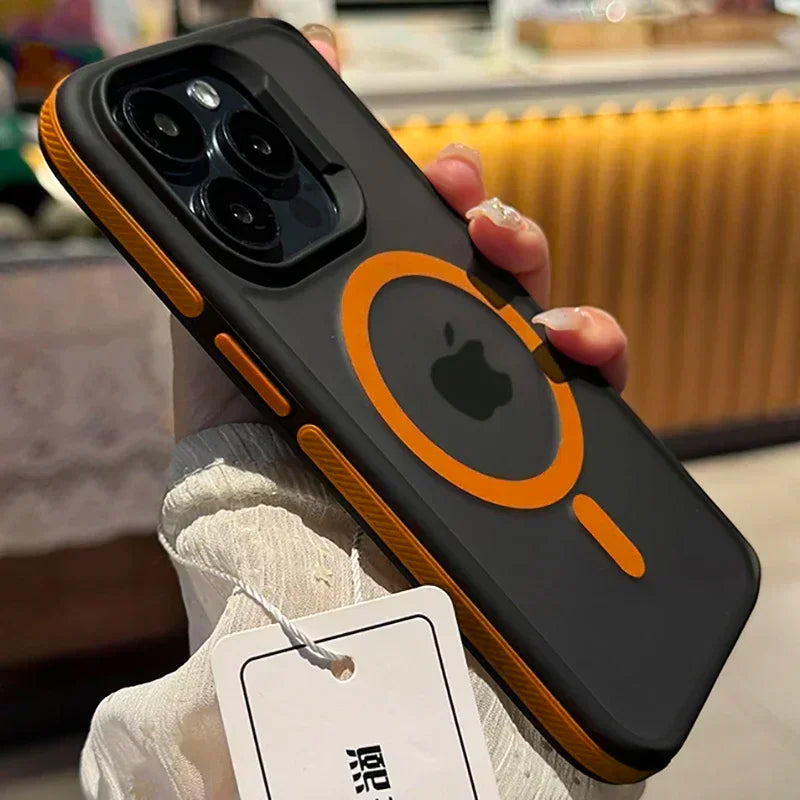 0069 Bicolor Matte Magnetic Case – iPhone 17/16 Pro Max, Translucent Shockproof Cover