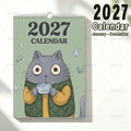 0149 2027 Calendar Cute Cat - Coffee Cat Wall Calendar 21x29.7cm A4 Pearlescent Cover | 12 Months Cute Cats With Coffee Cups
