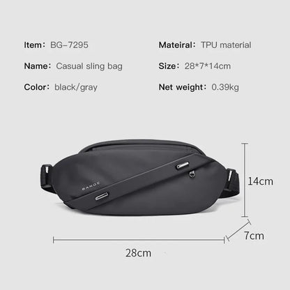 Big Big Bag #0039 - BANGE Large Capacity Waterproof Sling Bag – Multifunction Chest & Waist Pack for Men