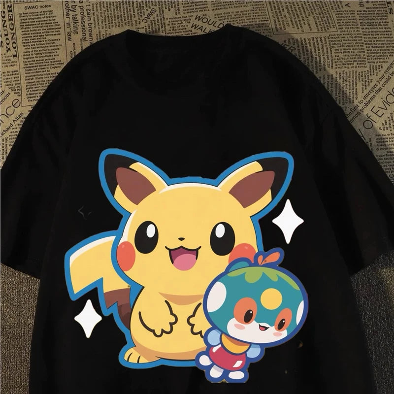 0089 Cartoon “Under the Mask” T‑Shirt – 2026 Spring Fashion Parent‑Child Loose Fit Short Sleeve Tee