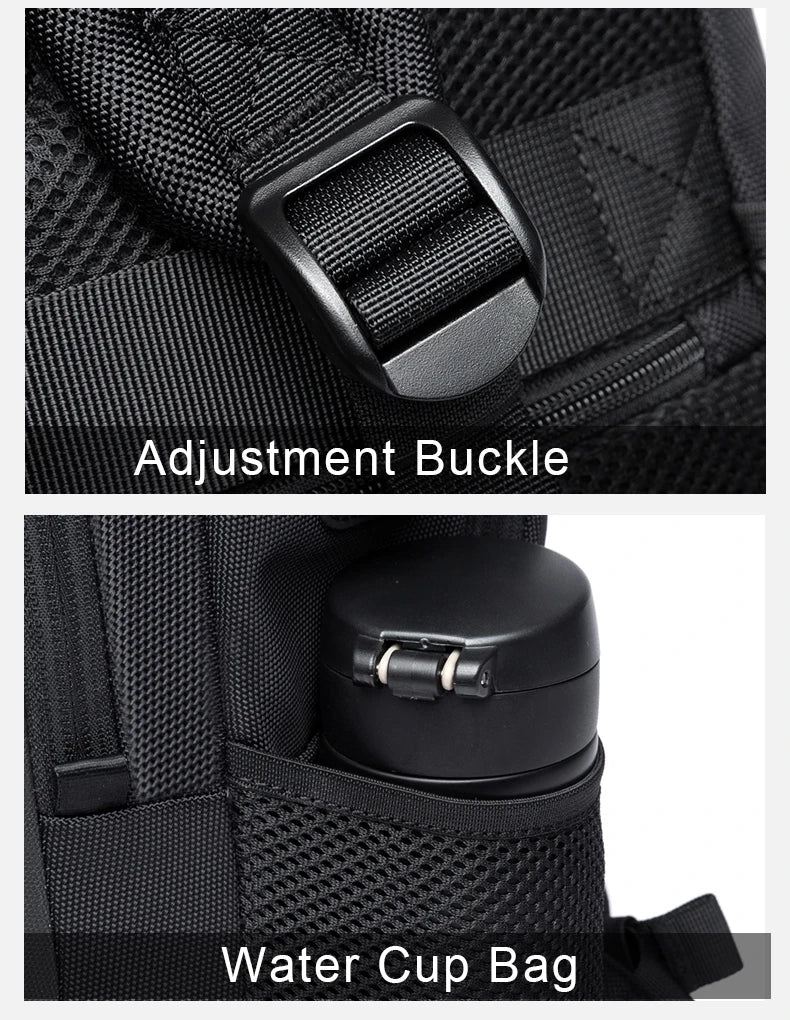 0055 BANGE Waterproof Backpack – 15.6 Inch Laptop Bag with USB Charging, Travel & School Rucksack for Men & Women