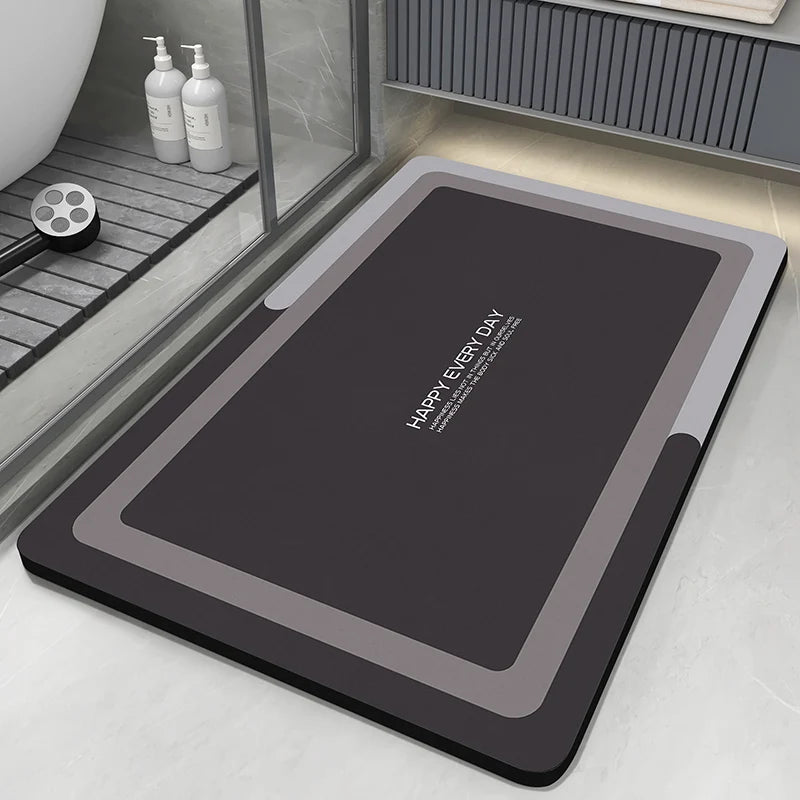 0093 Diatomaceous Earth Bath Mat – Absorbent Non‑Slip Quick Dry Bathroom Rug, Washable Toilet Pad