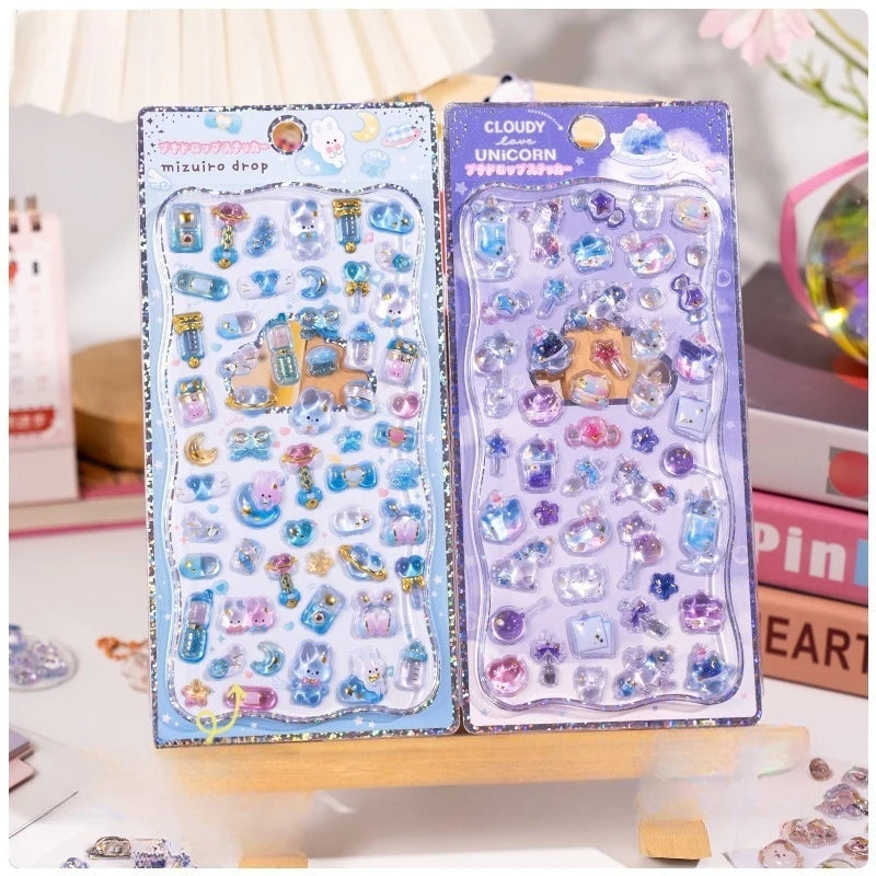 0117 Mini Japanese Style 3D Drop Relief Stickers – Cute Cartoon DIY Scrapbooking, Journaling, Stationery, Diary & School Decoration