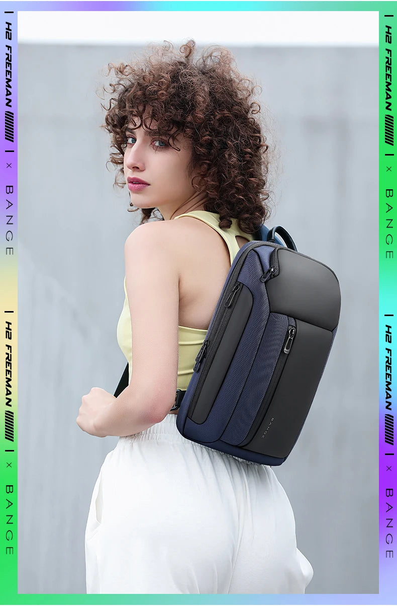 0022 BANGE Chest Bag – Waterproof Oxford Crossbody & Shoulder Satchel with Large Capacity for Men