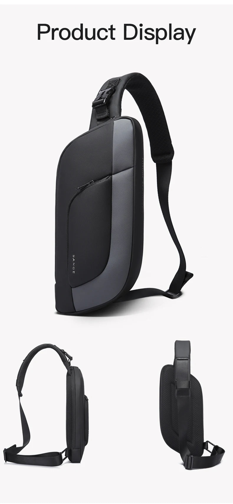 0031 BANGE Waterproof Chest Bag – Korean Style Sling Pack, Fashion Crossbody Satchel for Men