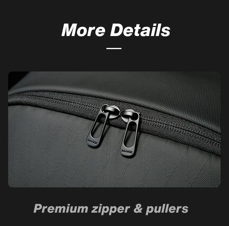 0053 BANGE Casual Backpack – Waterproof 15.6 Inch Laptop Bag, Multi-Pocket Travel & School Rucksack with YKK Zippers