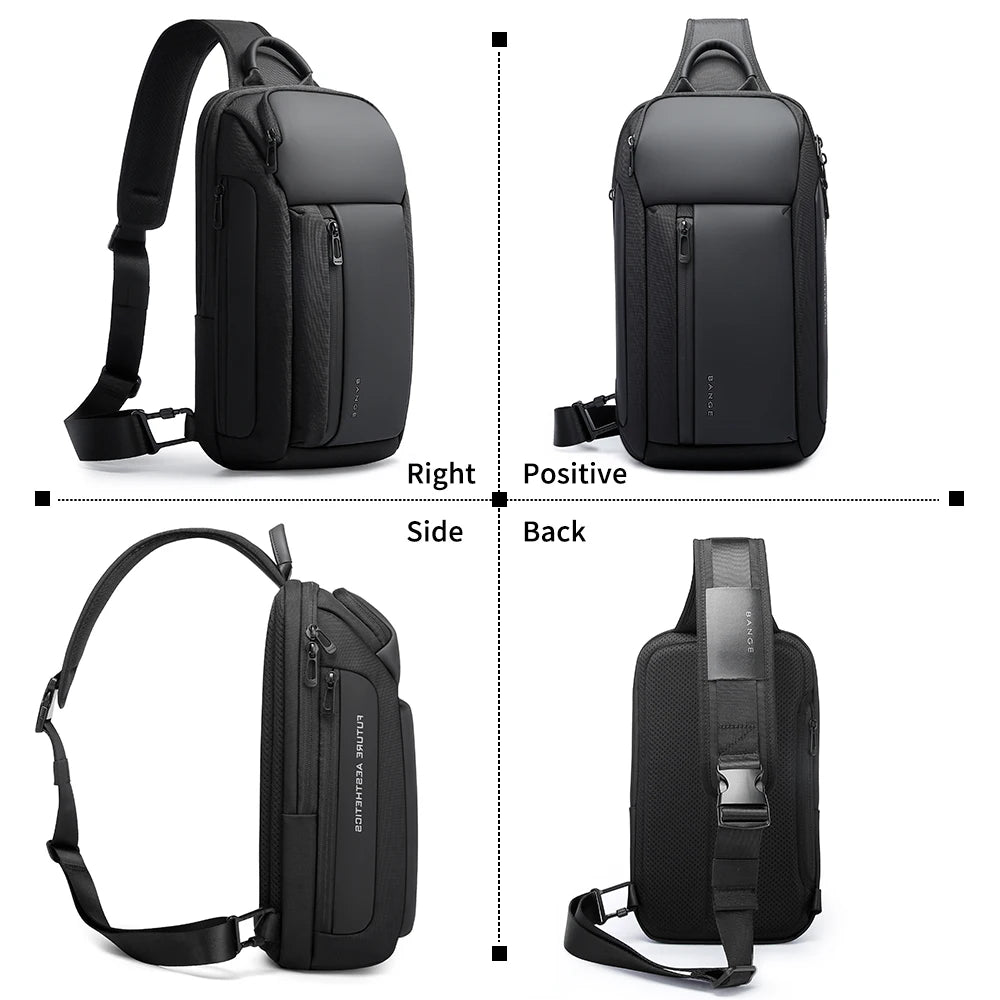 0022 BANGE Chest Bag – Waterproof Oxford Crossbody & Shoulder Satchel with Large Capacity for Men