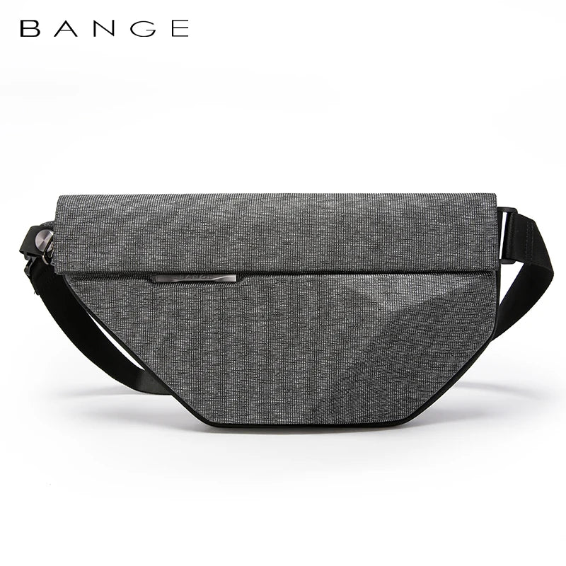 0029 BANGE Waterproof Sling Bag – Men’s Chest Pack with USB Charging, Fits iPad Mini