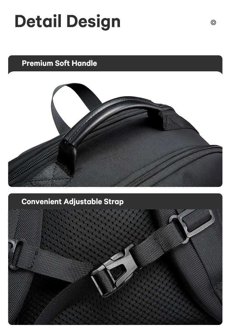 0057 BANGE Anti-Theft Laptop Backpack – Waterproof 15.6 Inch Oxford Bag with USB Charging for Men