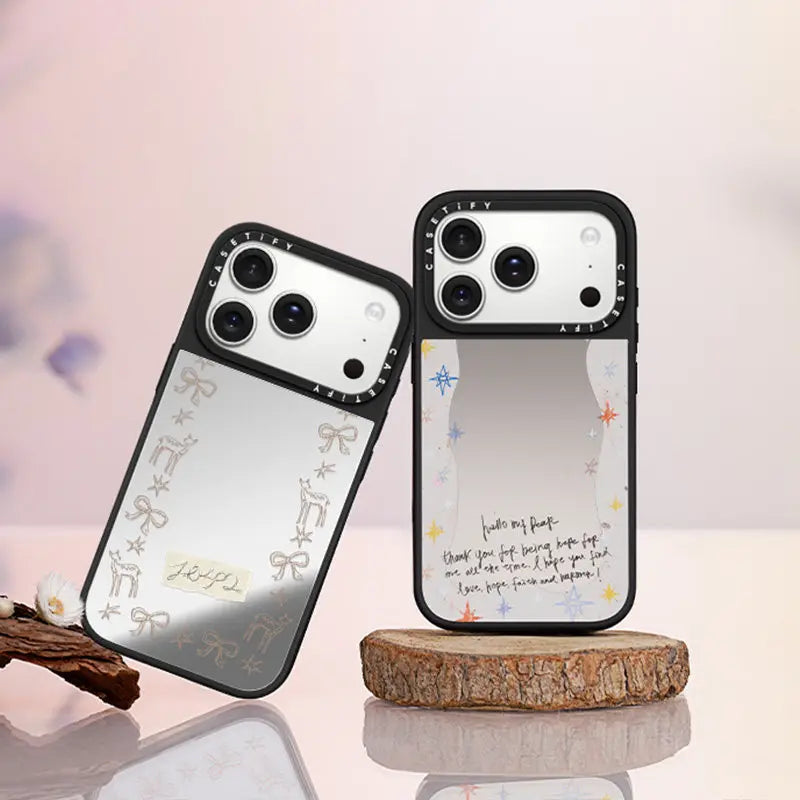 0132 Coquette Ribbon & Deer Reflective Mirror Phone Case | MagSafe Compatible for iPhone by CASETiFY
