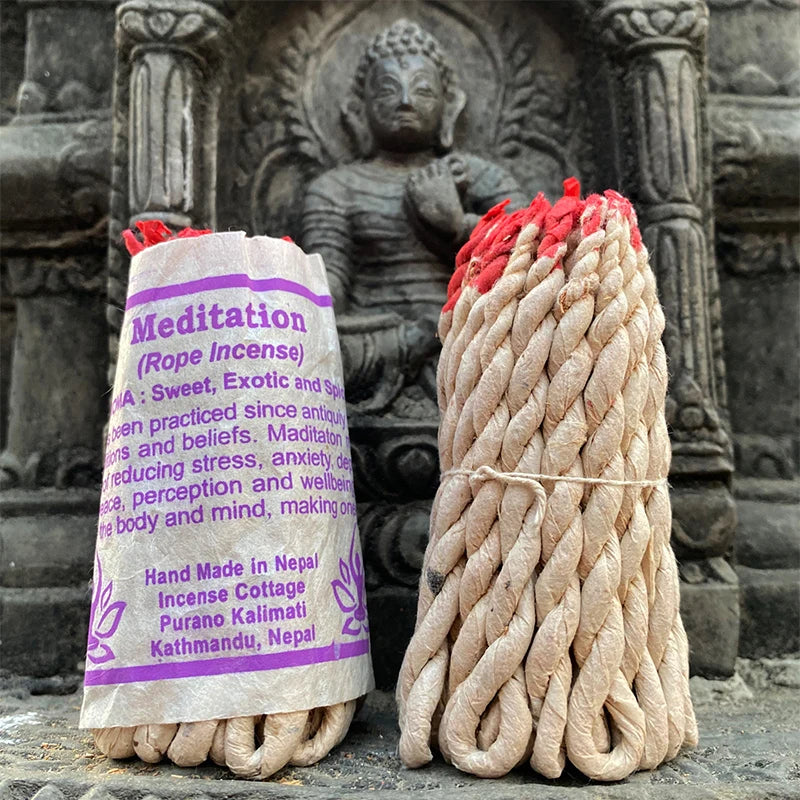 0100 40PCS Himalayan Rope Incense – Yoga Aromatherapy Handmade Rope Fragrance with Sage, Patchouli & Cedar