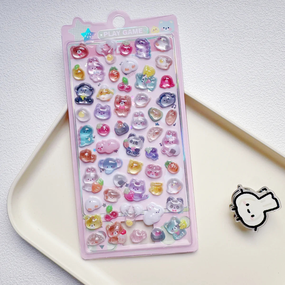 0117 Mini Japanese Style 3D Drop Relief Stickers – Cute Cartoon DIY Scrapbooking, Journaling, Stationery, Diary & School Decoration