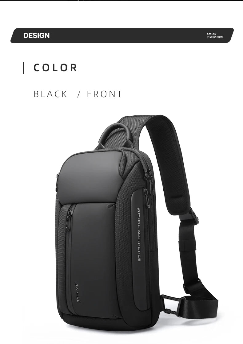 0022 BANGE Chest Bag – Waterproof Oxford Crossbody & Shoulder Satchel with Large Capacity for Men