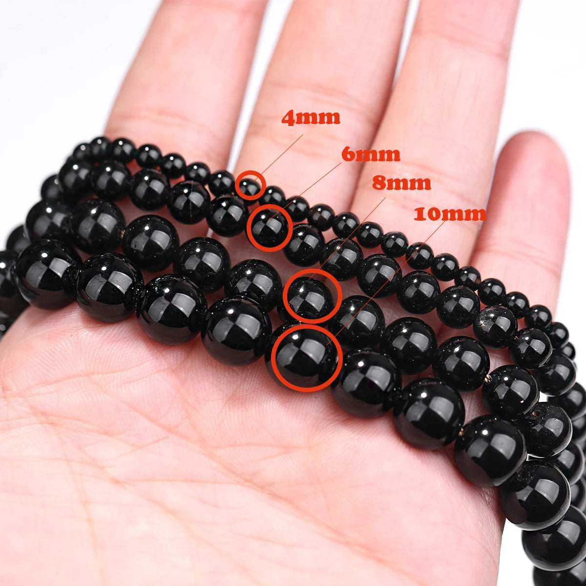 0095 Colorful Cat Eye Stone Beads – Round Loose Spacer Smooth Beads for DIY Jewelry Making