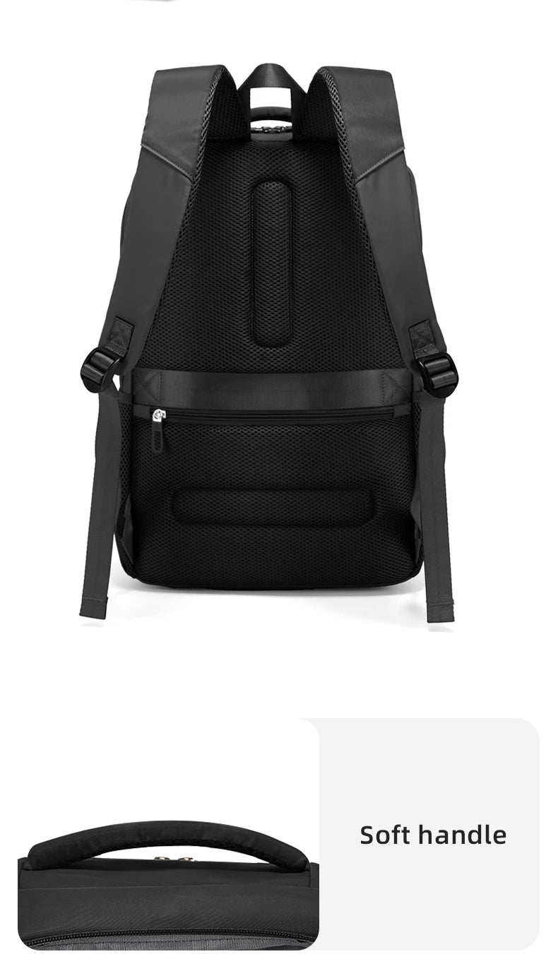 0032 BANGE Laptop Backpack – Waterproof 15.6 Inch Large Capacity Business & Travel Bag for Men & Women
