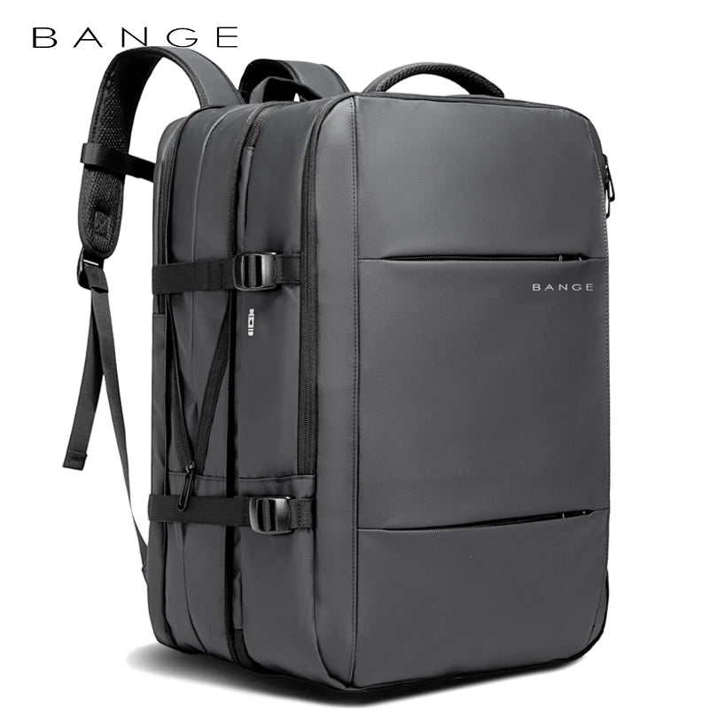 0041 BANGE Business Backpack – Waterproof Expandable 17.3 Inch Laptop Bag with USB Charging, Fashion Travel